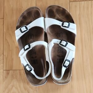 Birkenstock Birki White TANEGA Sandles 40 9 Boho Spring Summer Free People